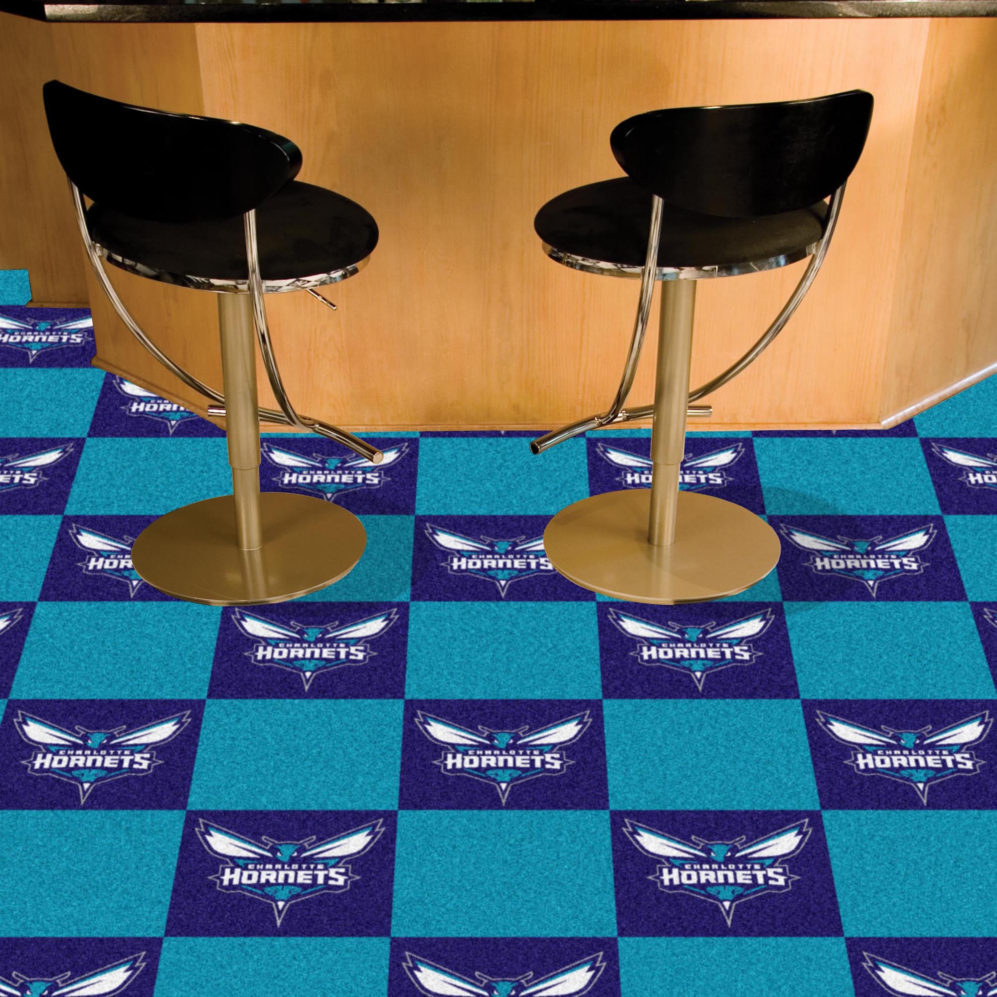 Charlotte Hornets Team Carpet Tiles - 45 Sq Ft.