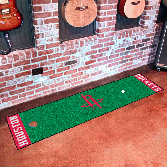 Houston Rockets Putting Green Mat - 1.5ft. x 6ft. - Houston Rockets