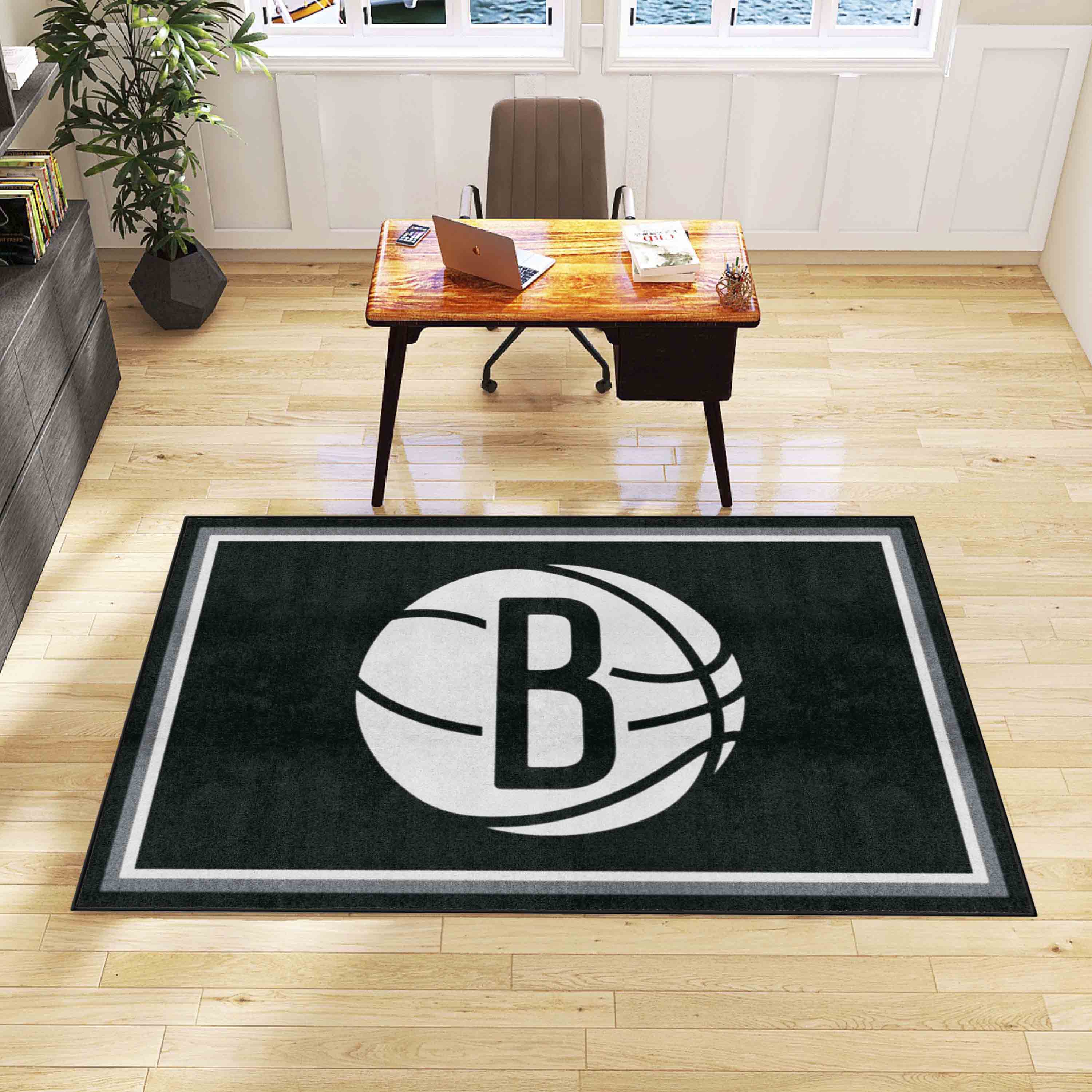 Brooklyn Nets 5ft. x 8 ft. Plush Area Rug - Brooklyn Nets