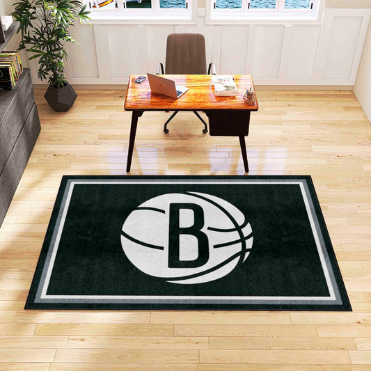 Brooklyn Nets 5ft. x 8 ft. Plush Area Rug - Brooklyn Nets