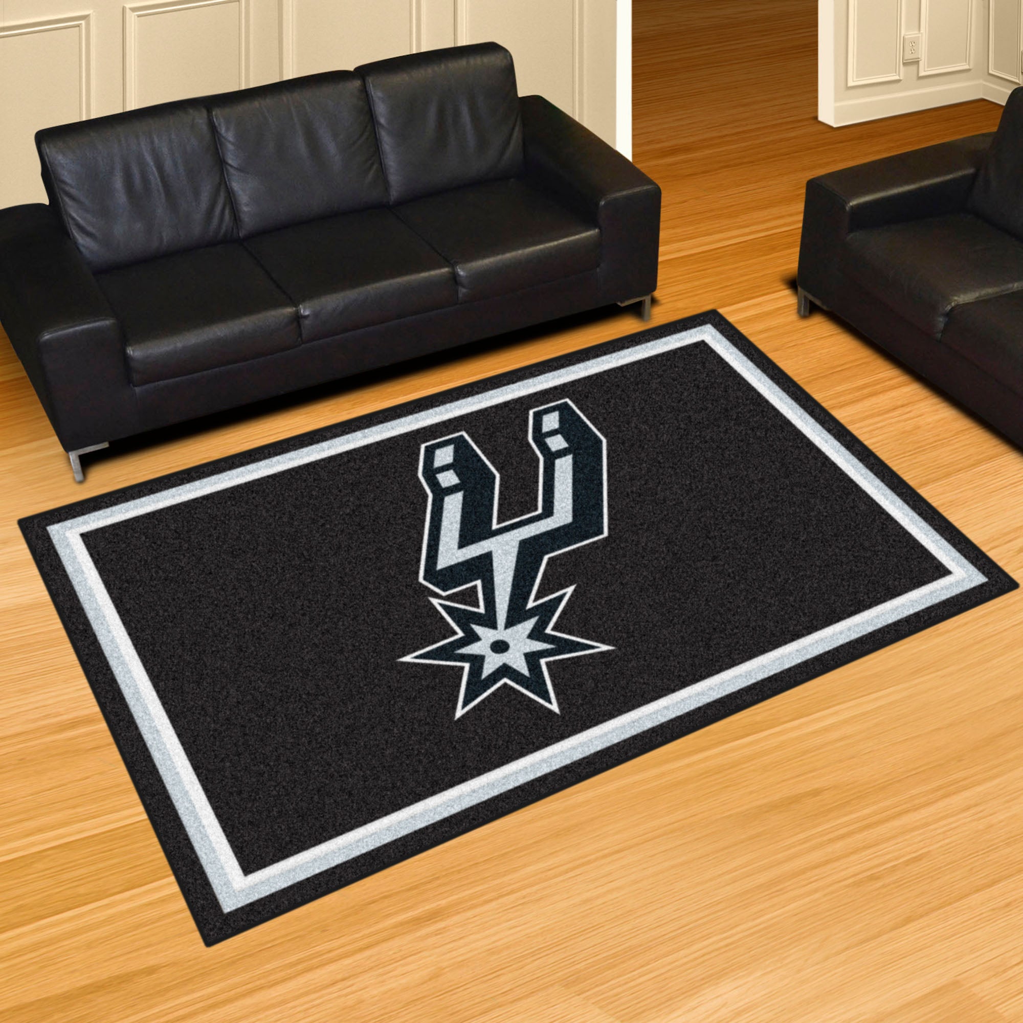 San Antonio Spurs 5ft. x 8 ft. Plush Area Rug