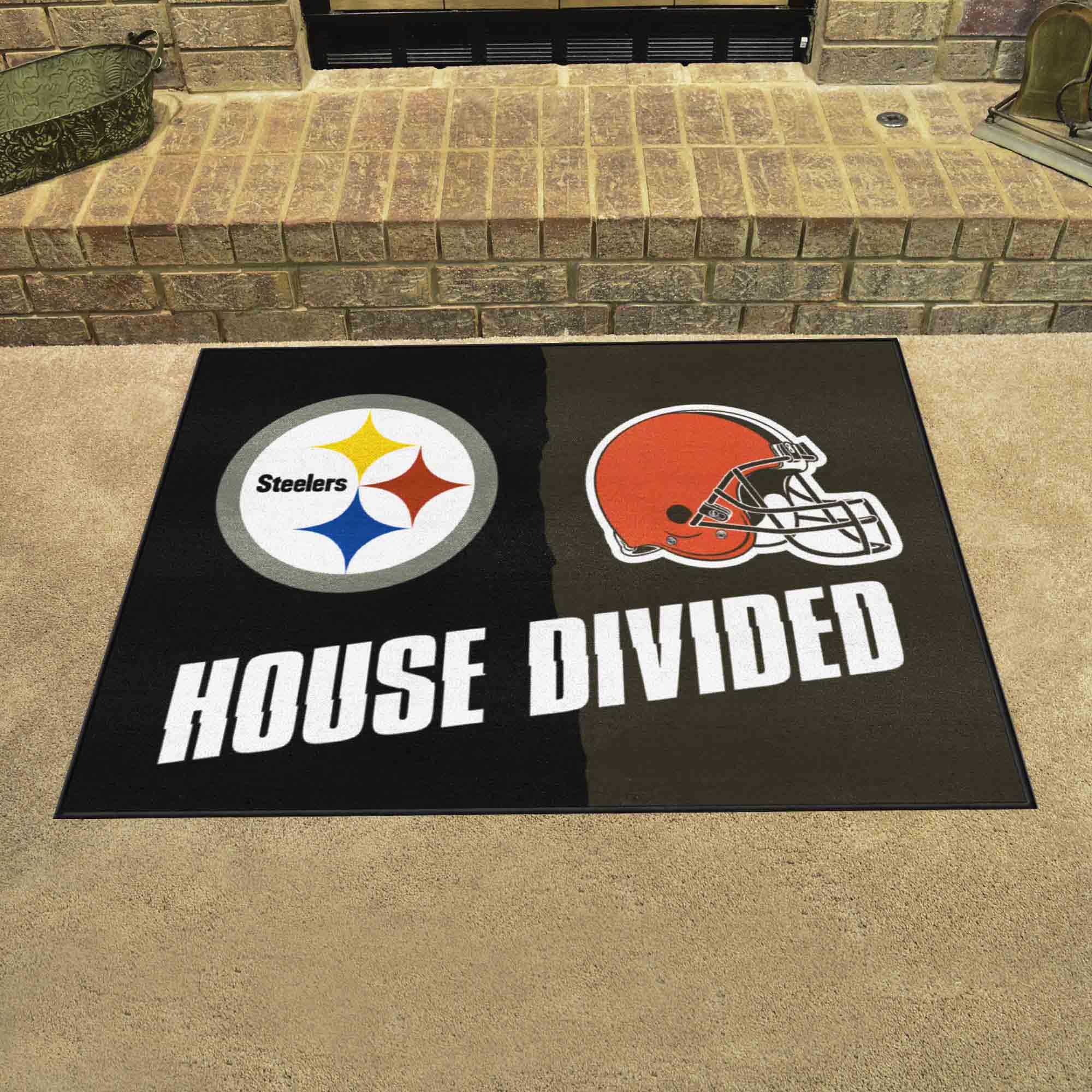 NFL House Divided - Steelers / Browns House Divided Rug - 34 in. x 42.5 in. - NFL House Divided - Steelers / Browns