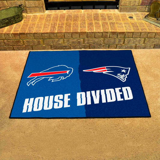 NFL House Divided - Patriots / Bills House Divided Rug - 34 in. x 42.5 in. - NFL House Divided - Patriots / Bills