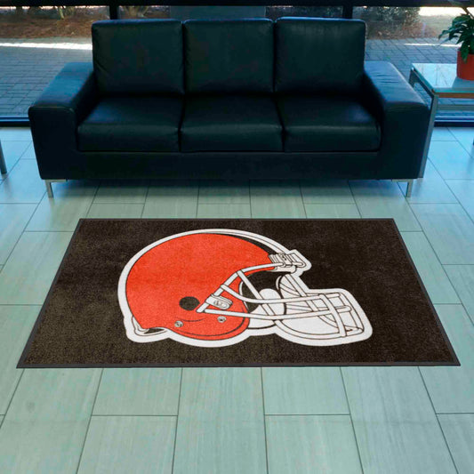 Cleveland Browns 4X6 High-Traffic Mat with Durable Rubber Backing - Landscape Orientation