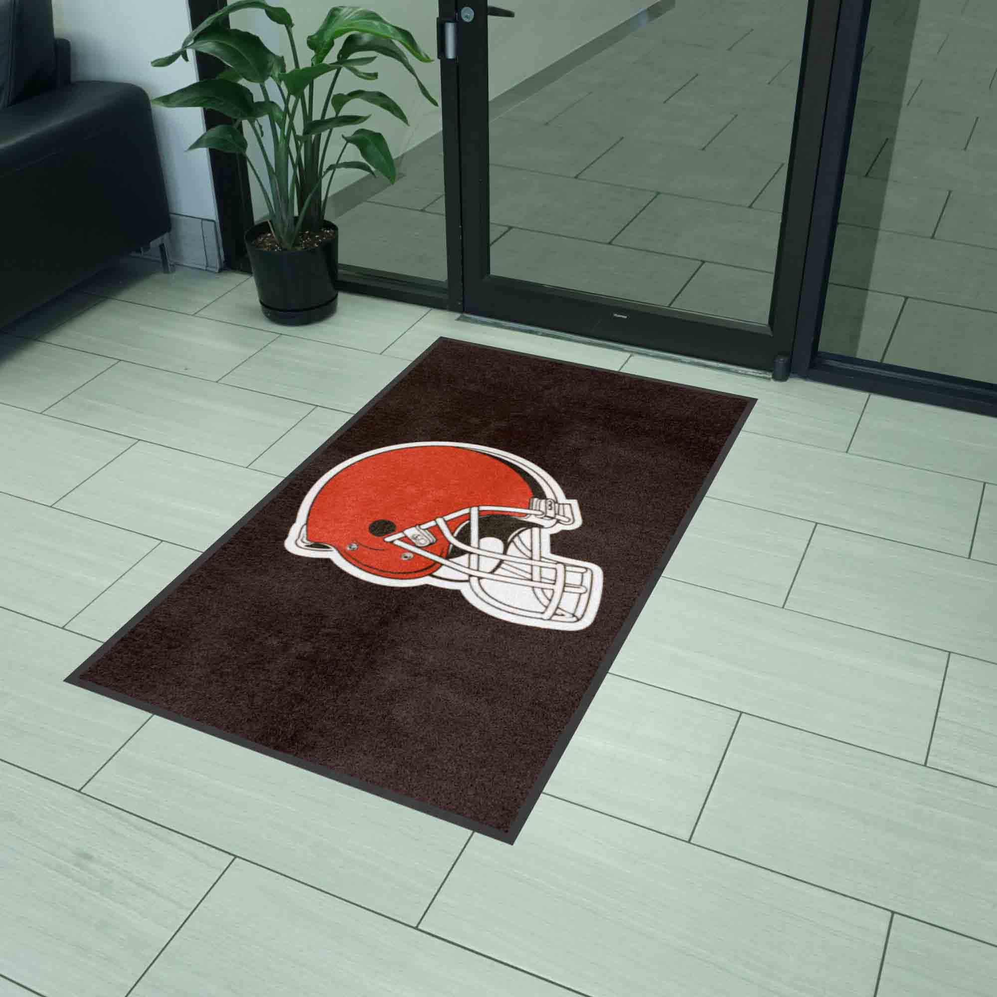 Cleveland Browns 3X5 High-Traffic Mat with Durable Rubber Backing - Portrait Orientation - Cleveland Browns