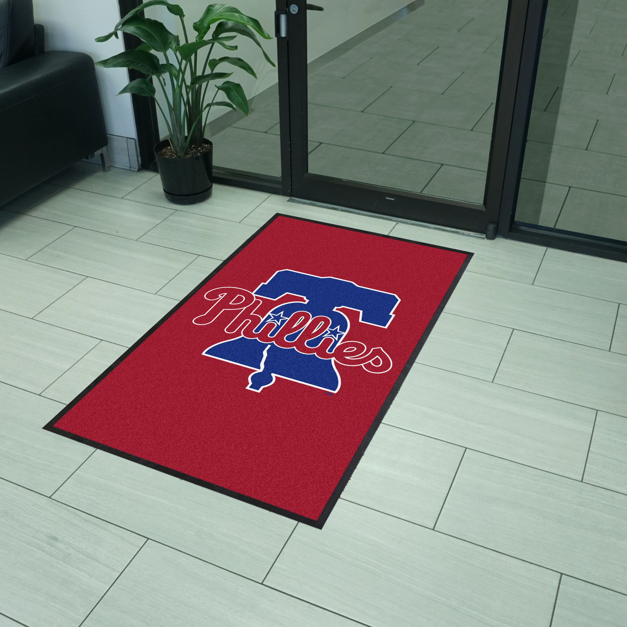 Philadelphia Phillies 3X5 High-Traffic Mat with Durable Rubber Backing - Portrait Orientation