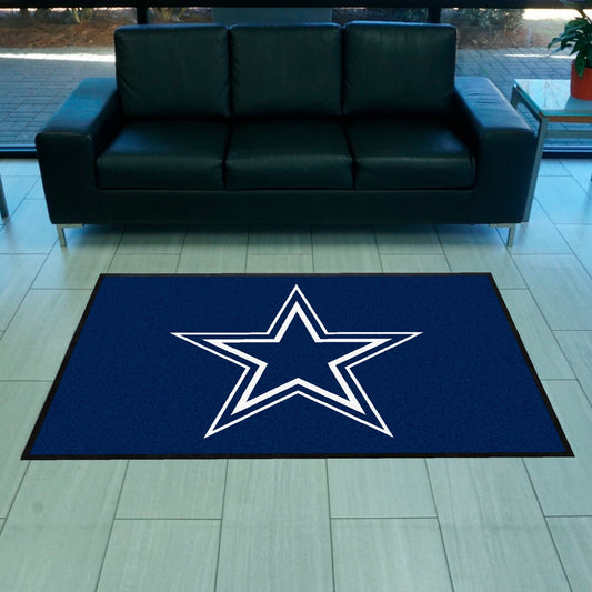 Dallas Cowboys 4X6 High-Traffic Mat with Durable Rubber Backing - Landscape Orientation - Dallas Cowboys