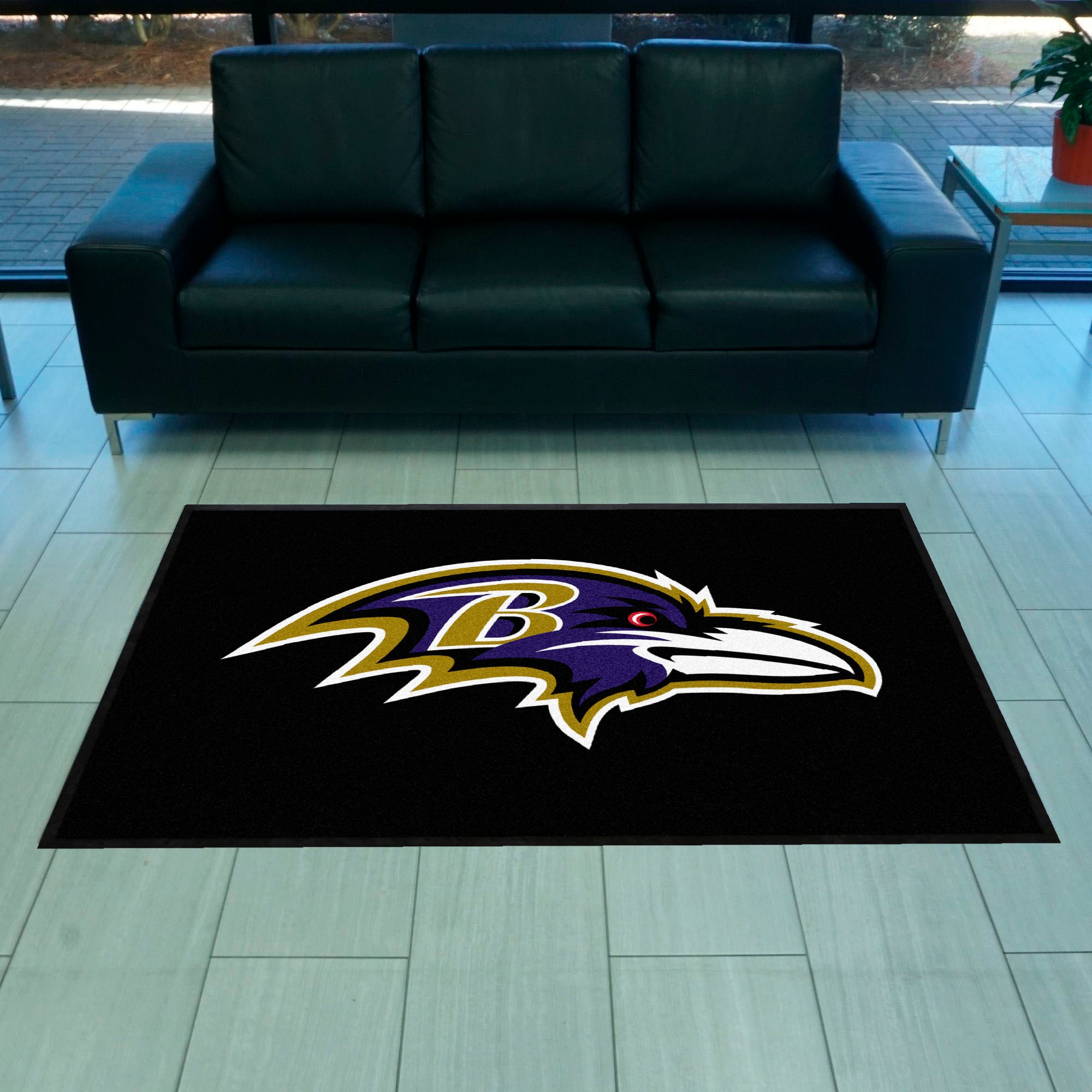 Baltimore Ravens 4X6 High-Traffic Mat with Durable Rubber Backing - Landscape Orientation - Baltimore Ravens