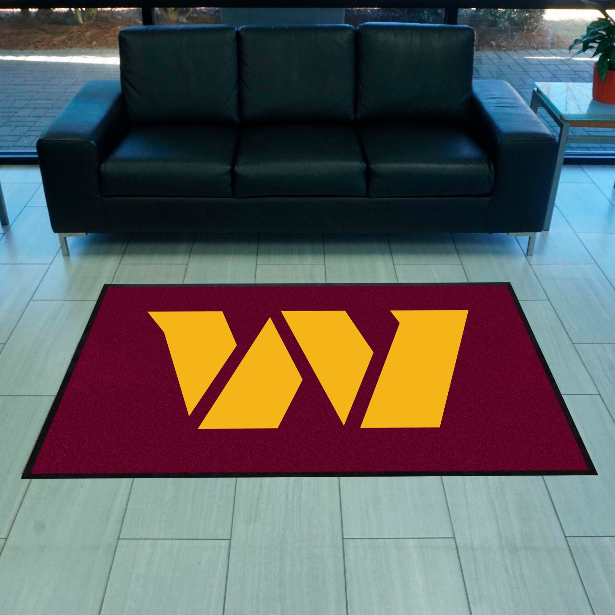 Washington Football Team 4X6 High-Traffic Mat with Durable Rubber Backing - Landscape Orientation