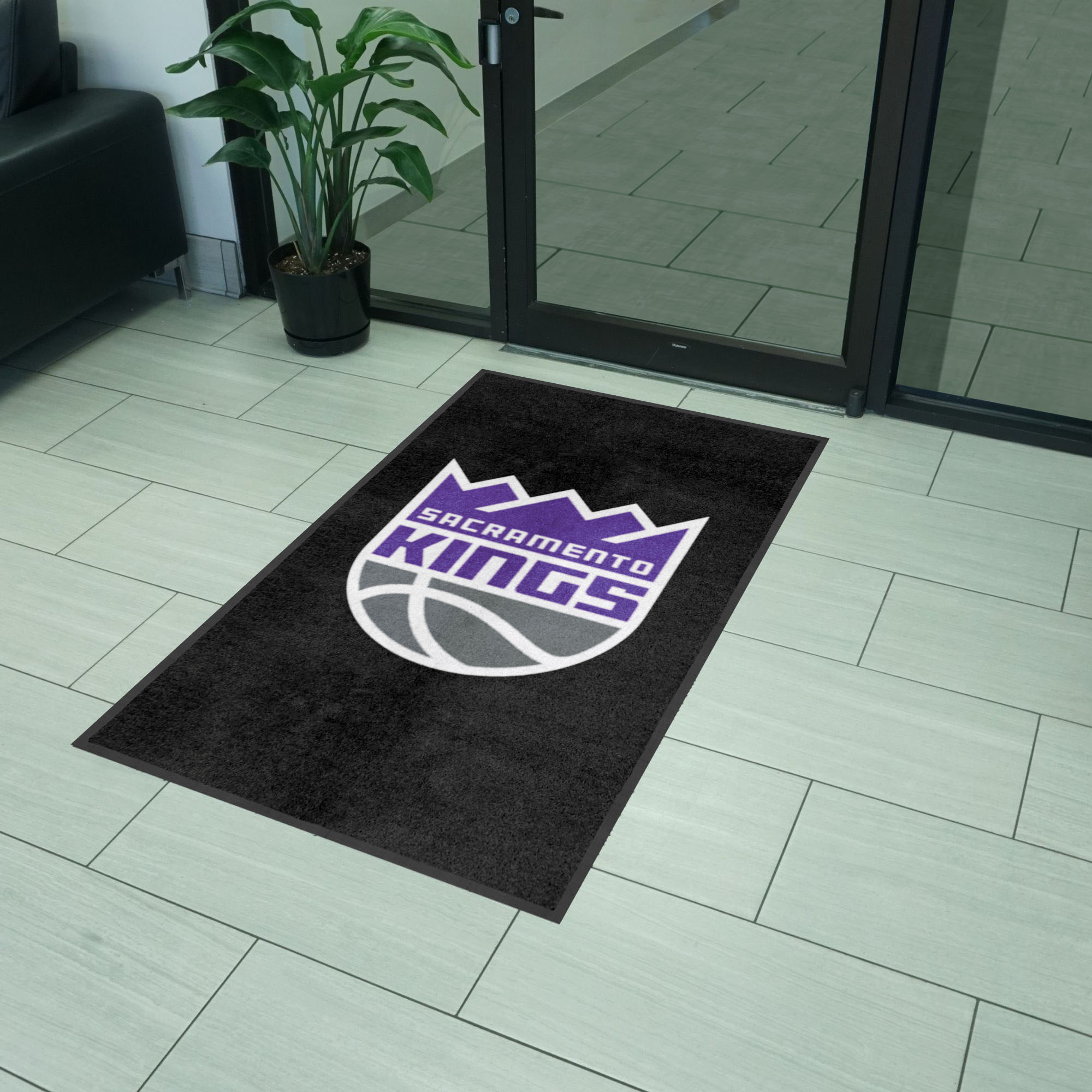 Sacramento Kings 3X5 High-Traffic Mat with Durable Rubber Backing - Portrait Orientation