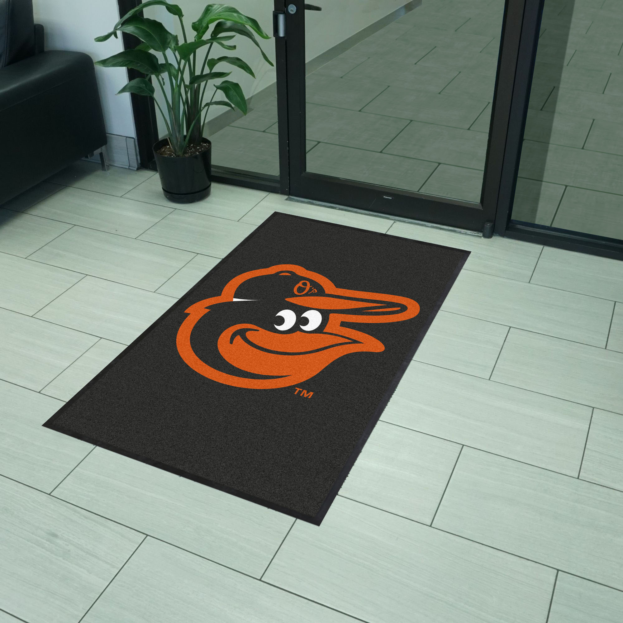 Baltimore Orioles 3X5 High-Traffic Mat with Durable Rubber Backing - Portrait Orientation