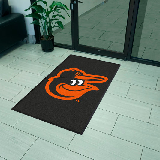 Baltimore Orioles 3X5 High-Traffic Mat with Durable Rubber Backing - Portrait Orientation - Baltimore Orioles