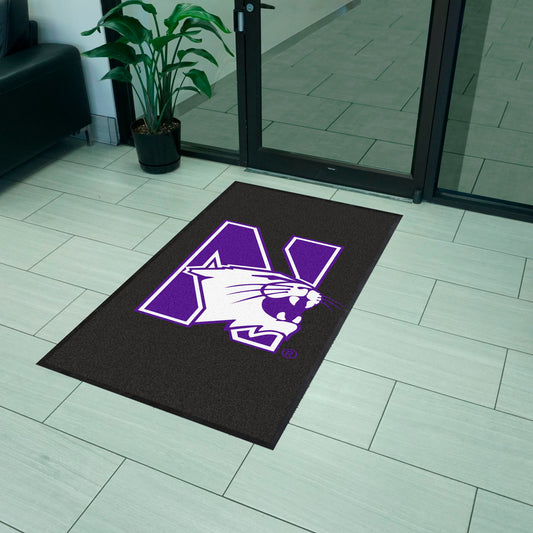 Northwestern 3X5 High-Traffic Mat with Durable Rubber Backing - Portrait Orientation