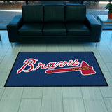 Atlanta Braves 4X6 High-Traffic Mat with Durable Rubber Backing - Landscape Orientation - Atlanta Braves