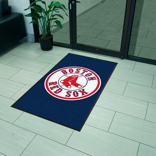 Boston Red Sox 3X5 High-Traffic Mat with Durable Rubber Backing - Portrait Orientation - Boston Red Sox