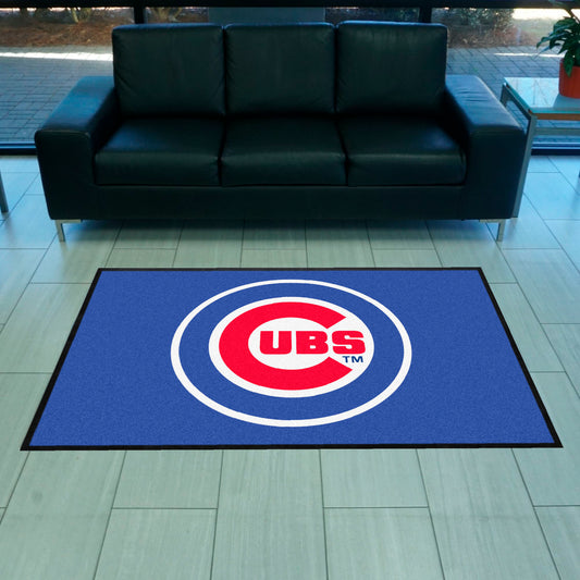 Chicago Cubs 4X6 High-Traffic Mat with Durable Rubber Backing - Landscape Orientation - Chicago Cubs