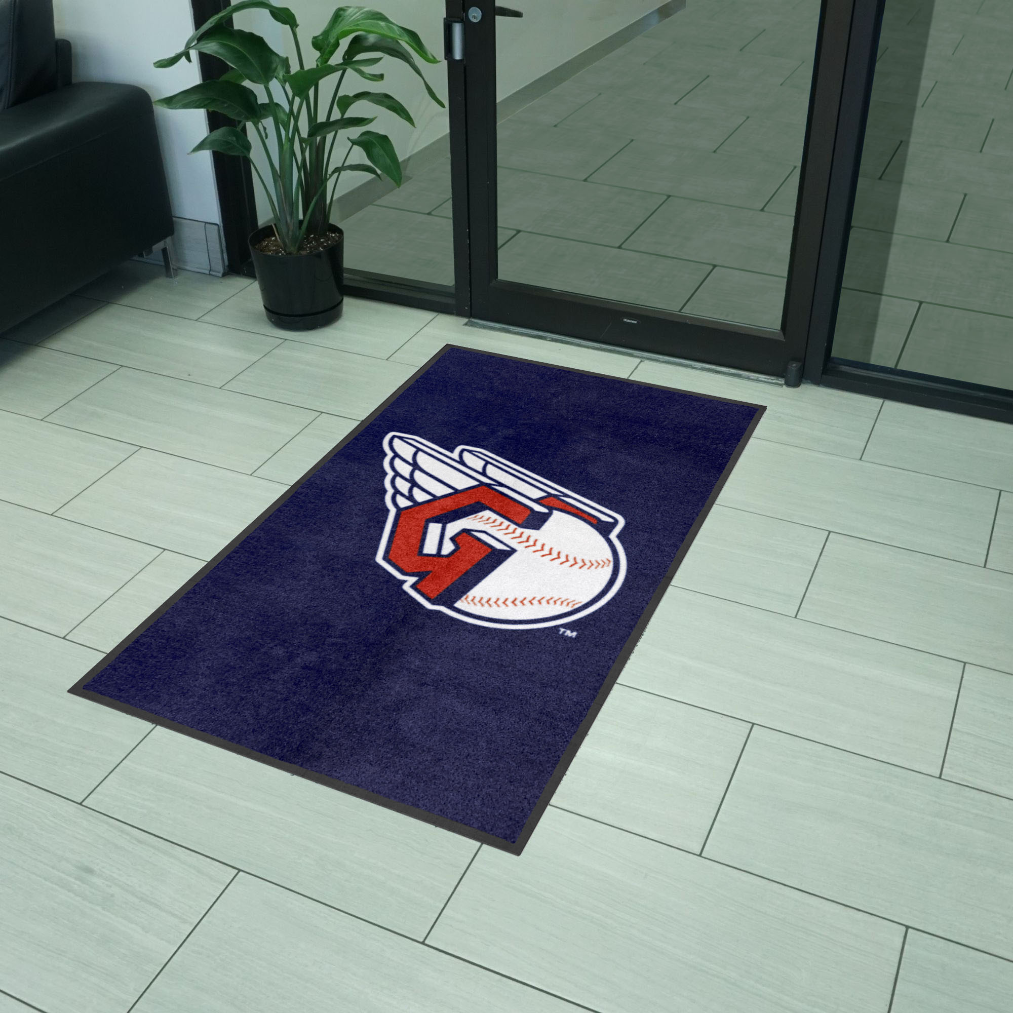 Cleveland Indians 3X5 High-Traffic Mat with Durable Rubber Backing - Portrait Orientation - Cleveland Indians