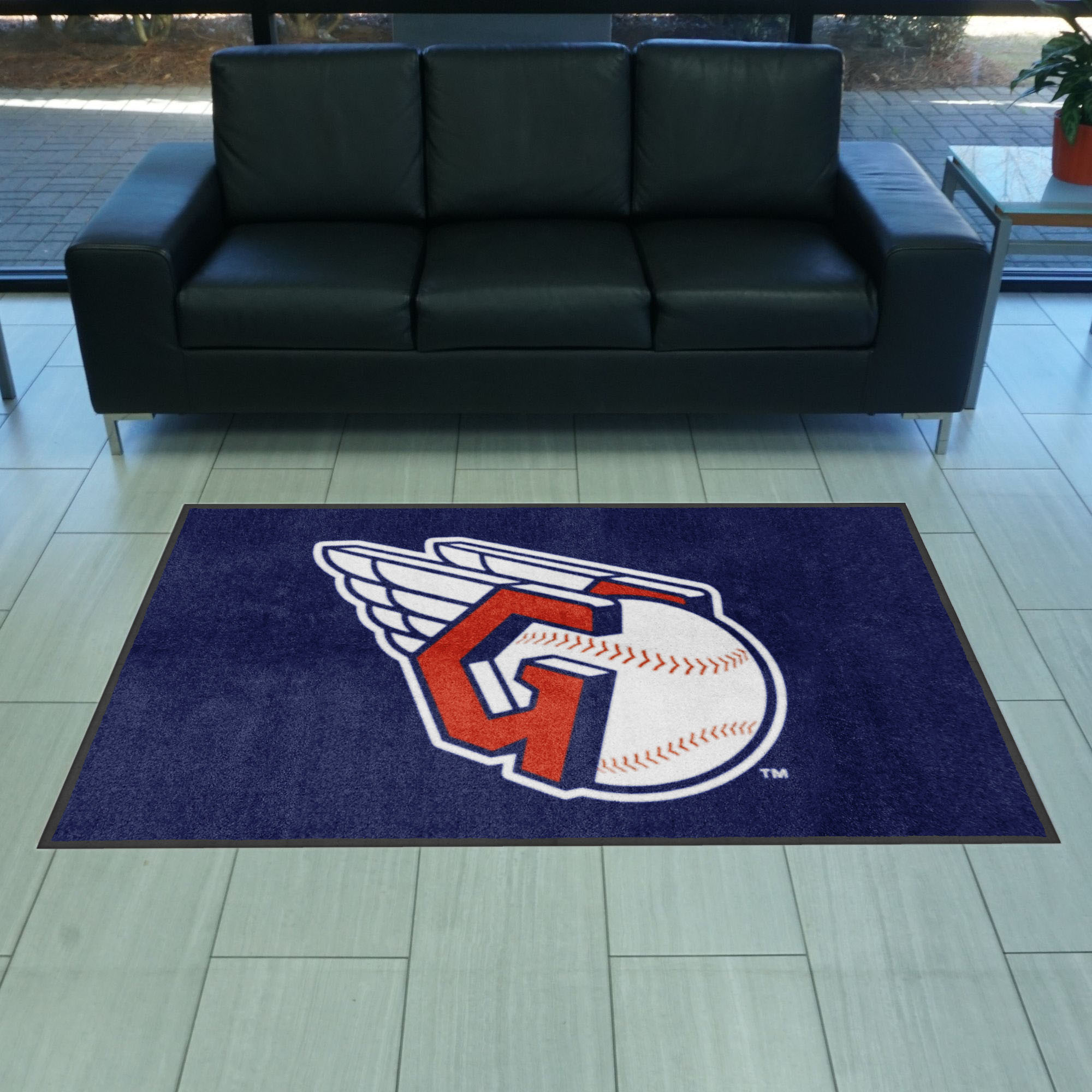 Cleveland Indians 4X6 High-Traffic Mat with Durable Rubber Backing - Landscape Orientation