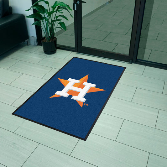 Houston Astros 3X5 High-Traffic Mat with Durable Rubber Backing - Portrait Orientation - Houston Astros