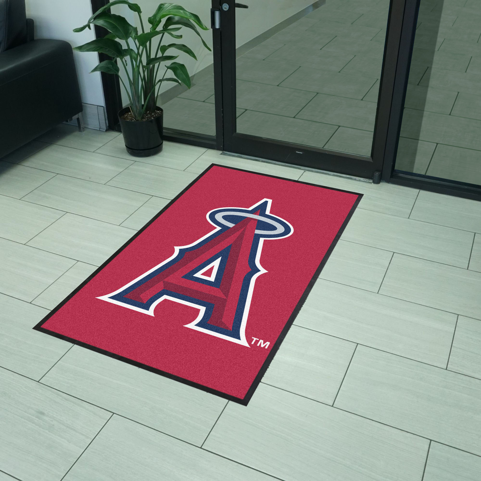 Los Angeles Angels 3X5 High-Traffic Mat with Durable Rubber Backing - Portrait Orientation