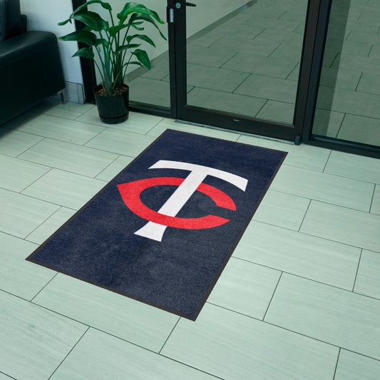 Minnesota Twins 3X5 High-Traffic Mat with Durable Rubber Backing - Portrait Orientation - Minnesota Twins