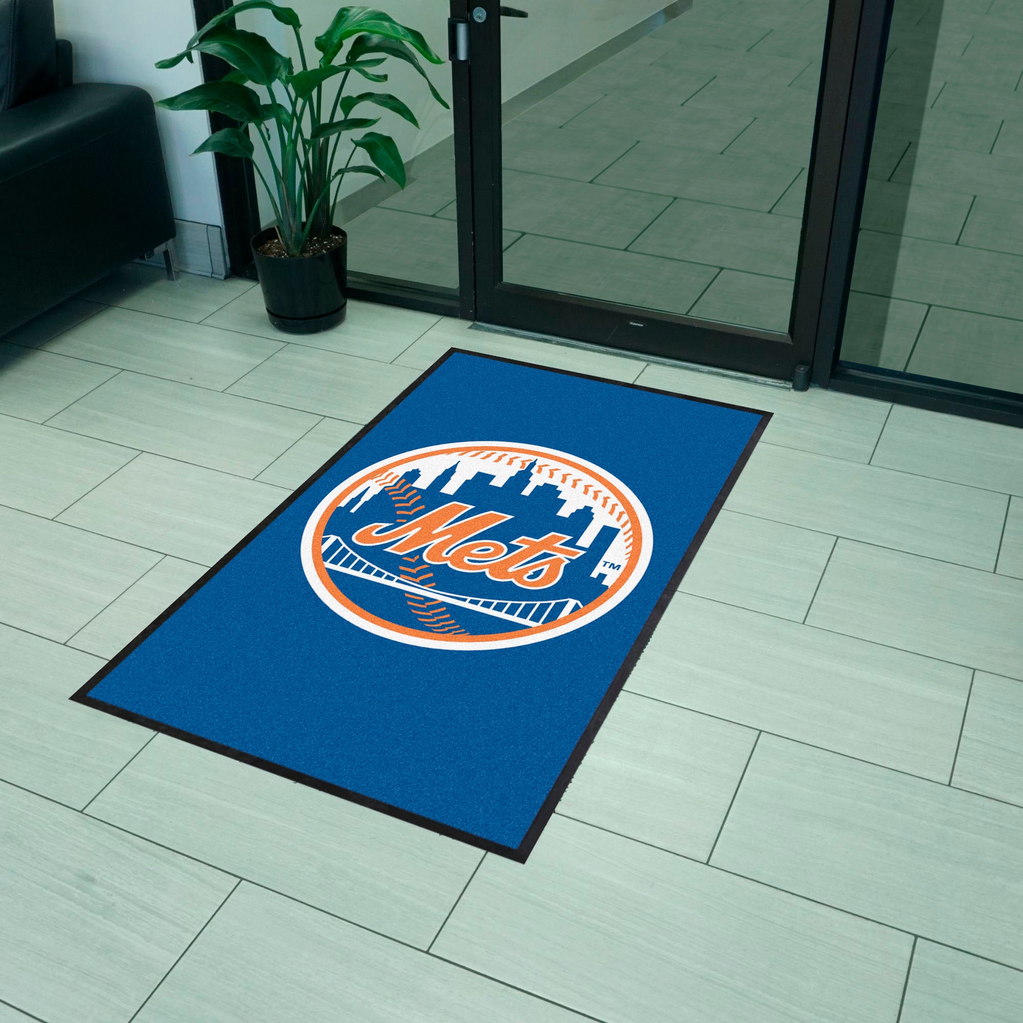 New York Mets 3X5 High-Traffic Mat with Durable Rubber Backing - Portrait Orientation