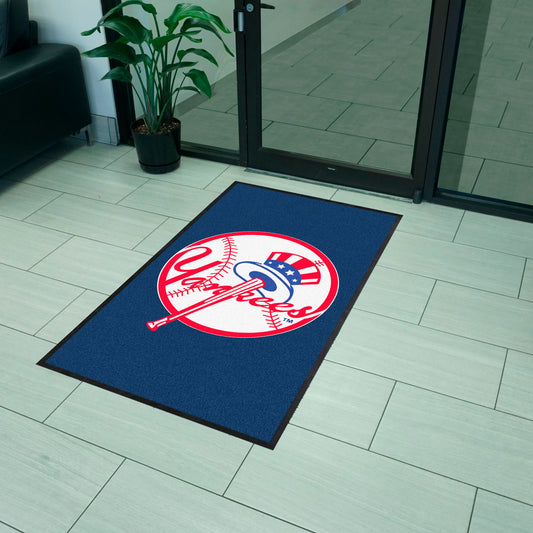 New York Yankees 3X5 High-Traffic Mat with Durable Rubber Backing - Portrait Orientation - New York Yankees