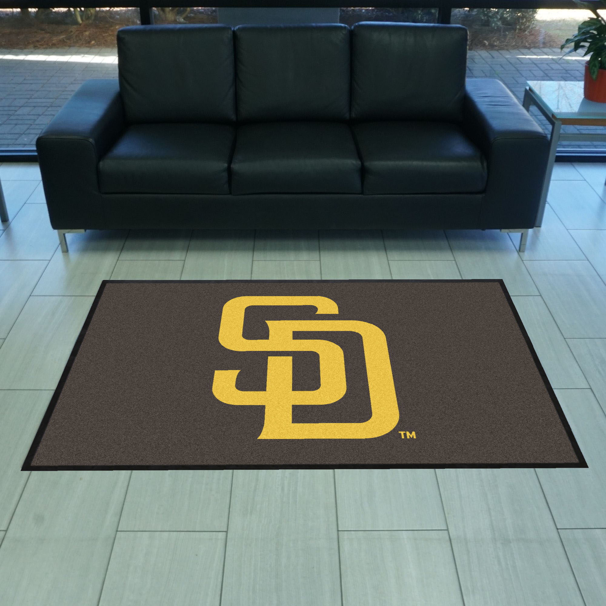 San Diego Padres 4X6 High-Traffic Mat with Durable Rubber Backing - Landscape Orientation