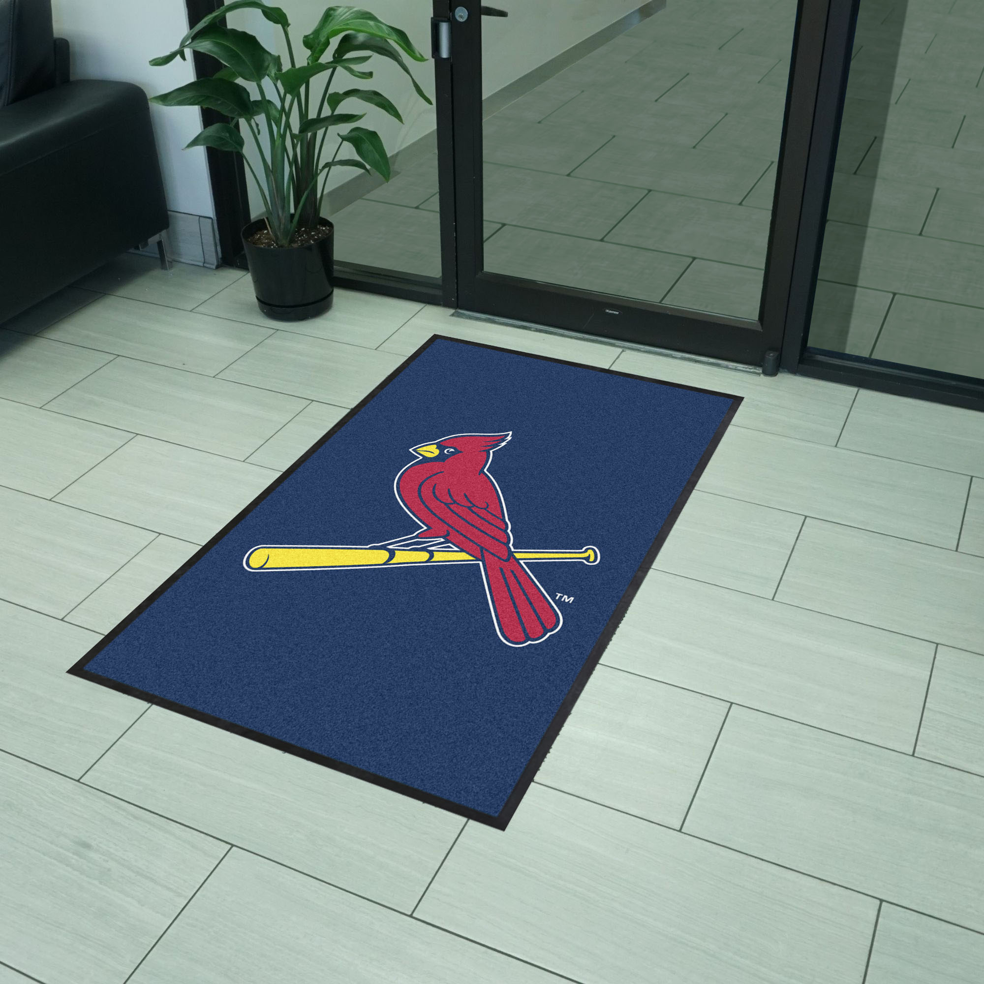 St. Louis Cardinals 3X5 High-Traffic Mat with Durable Rubber Backing - Portrait Orientation