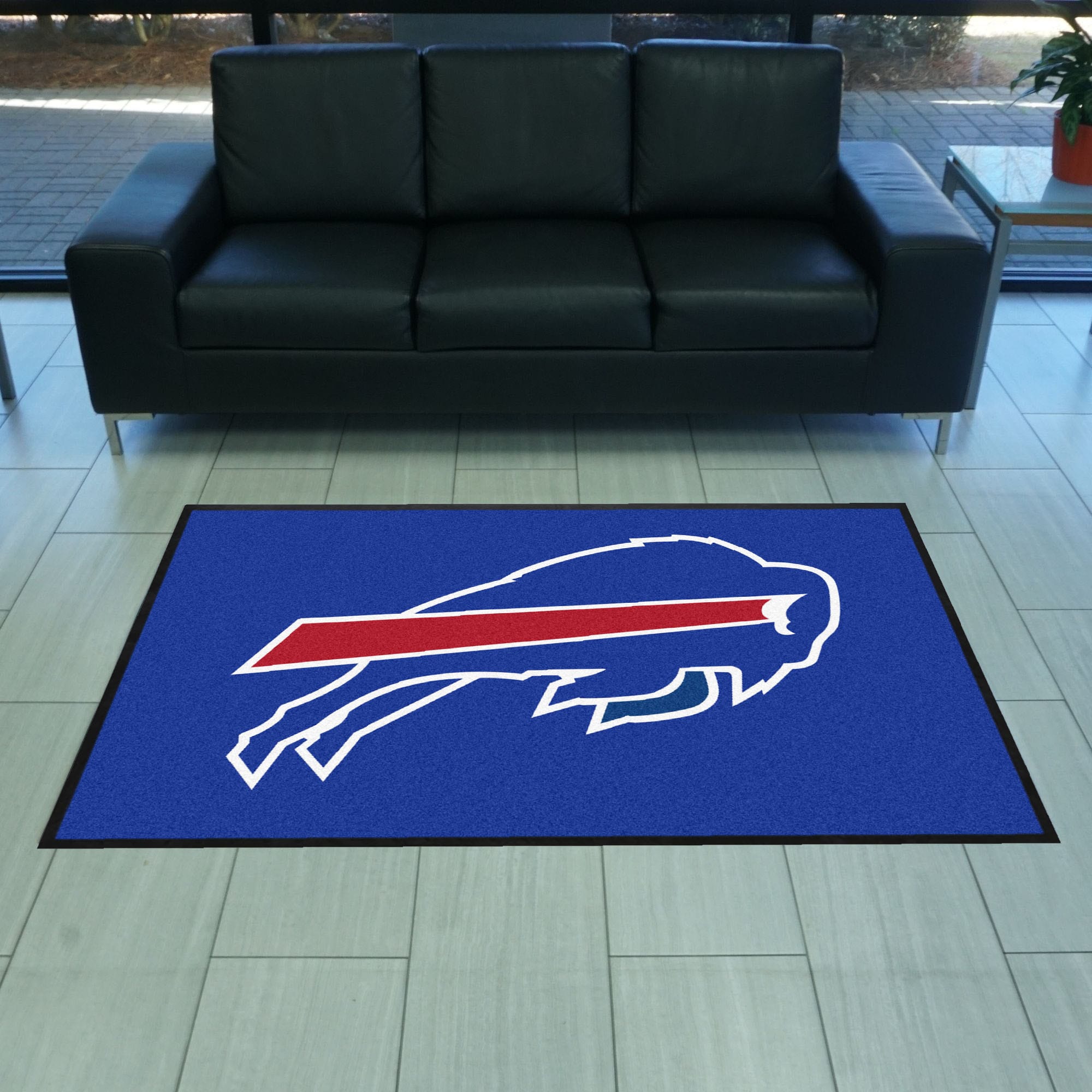 Buffalo Bills 4X6 High-Traffic Mat with Durable Rubber Backing - Landscape Orientation - Buffalo Bills