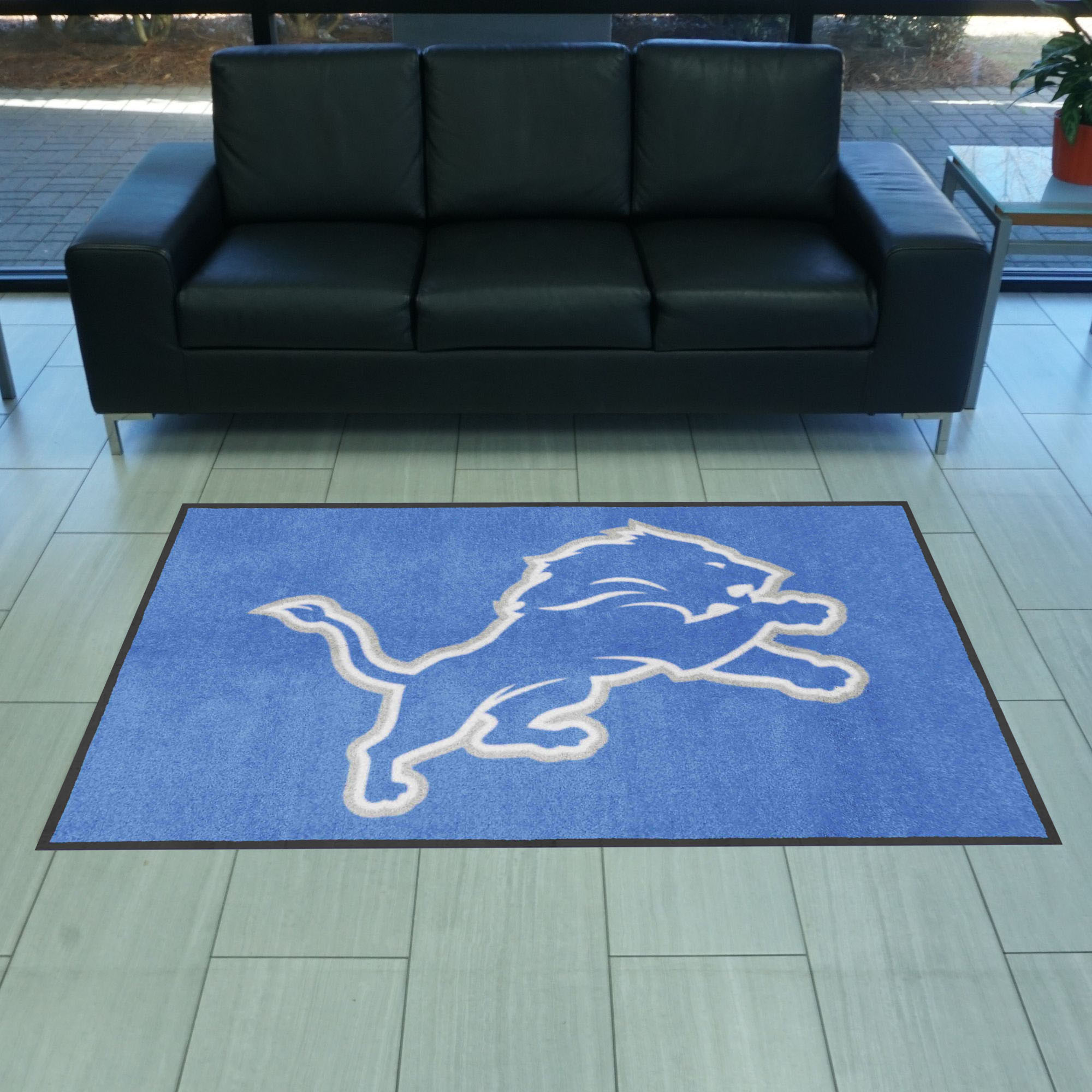 Detroit Lions 4X6 High-Traffic Mat with Durable Rubber Backing - Landscape Orientation