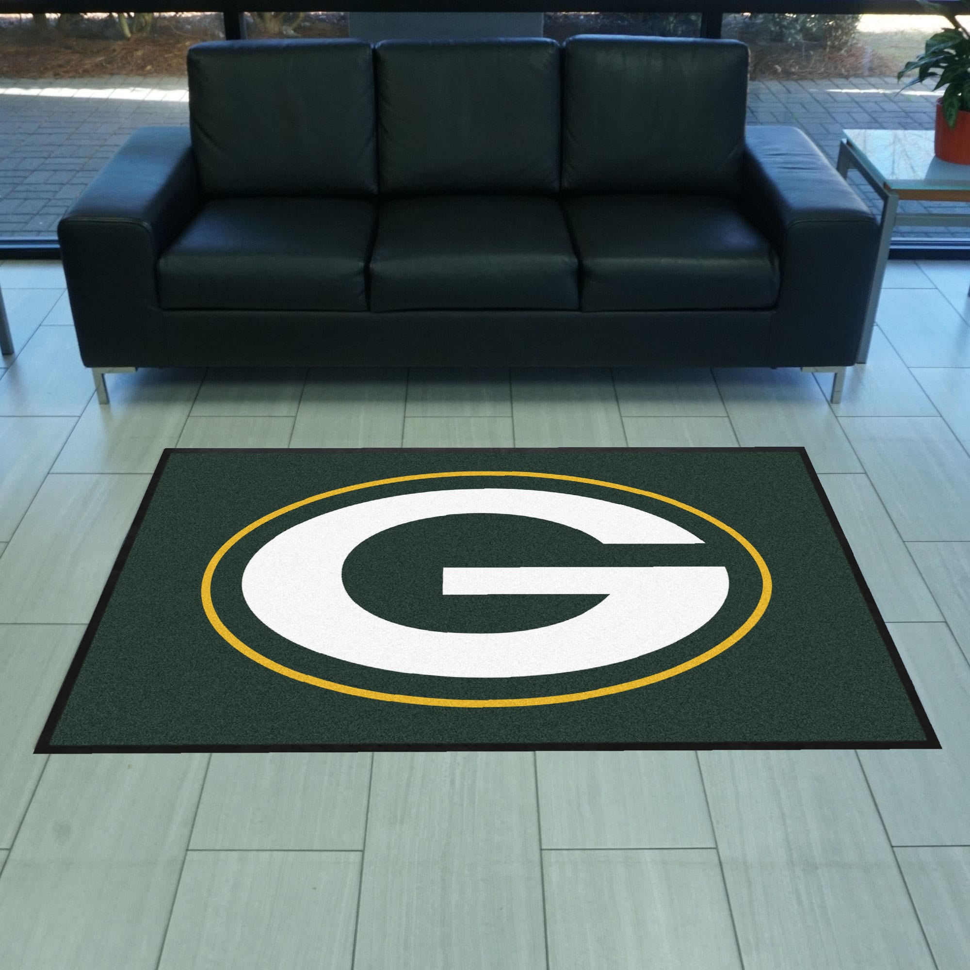 Green Bay Packers 4X6 High-Traffic Mat with Durable Rubber Backing - Landscape Orientation - Green Bay Packers