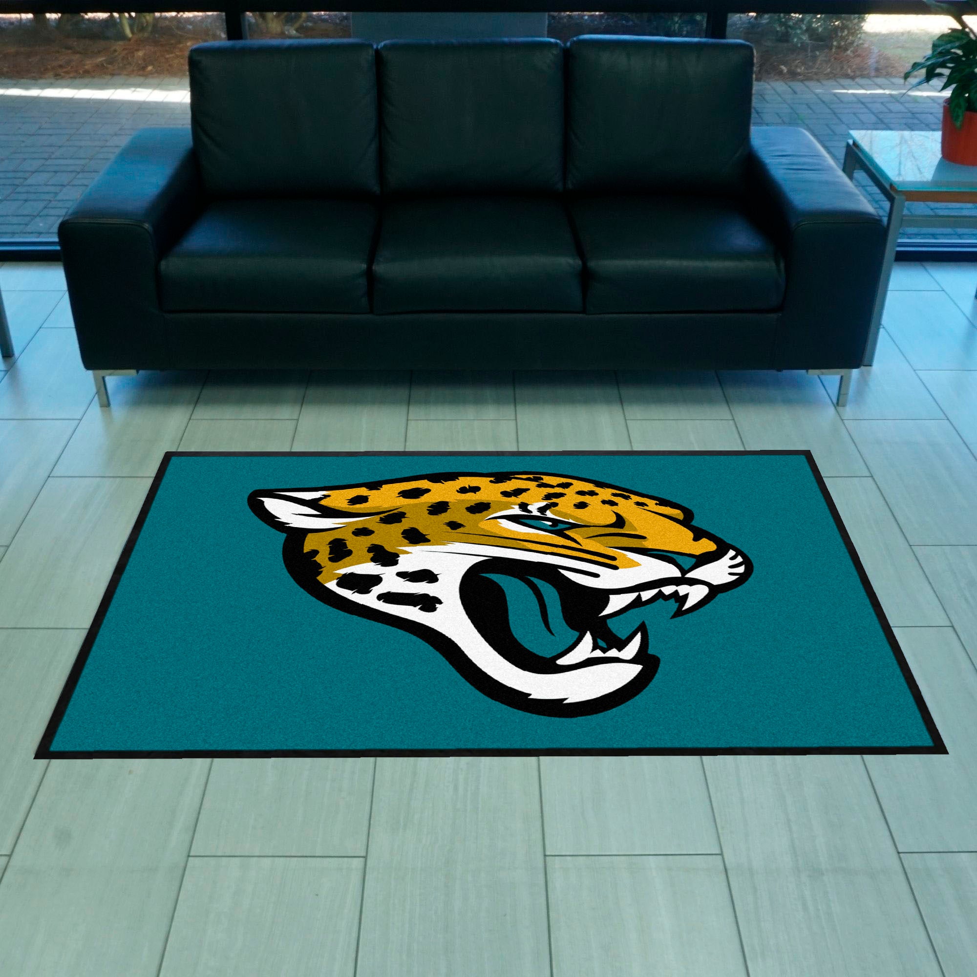 Jacksonville Jaguars 4X6 High-Traffic Mat with Durable Rubber Backing - Landscape Orientation