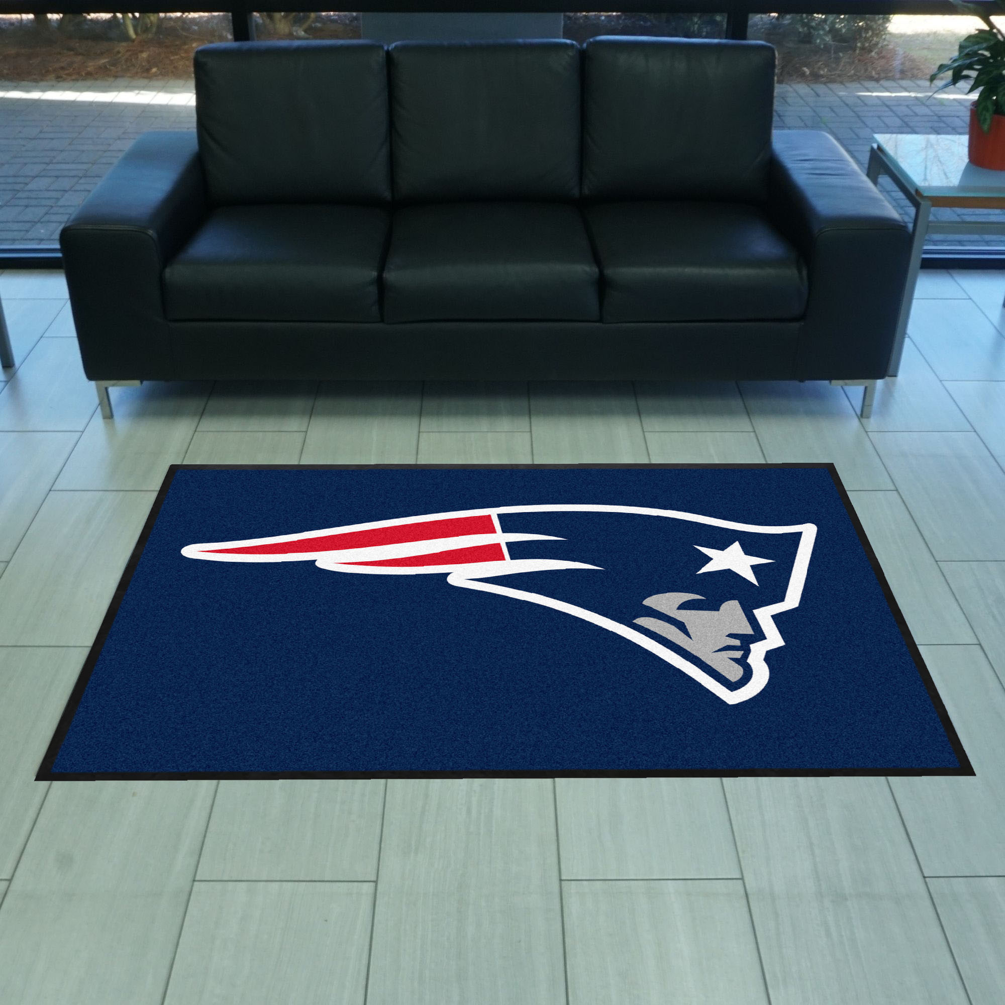 New England Patriots 4X6 High-Traffic Mat with Durable Rubber Backing - Landscape Orientation - New England Patriots