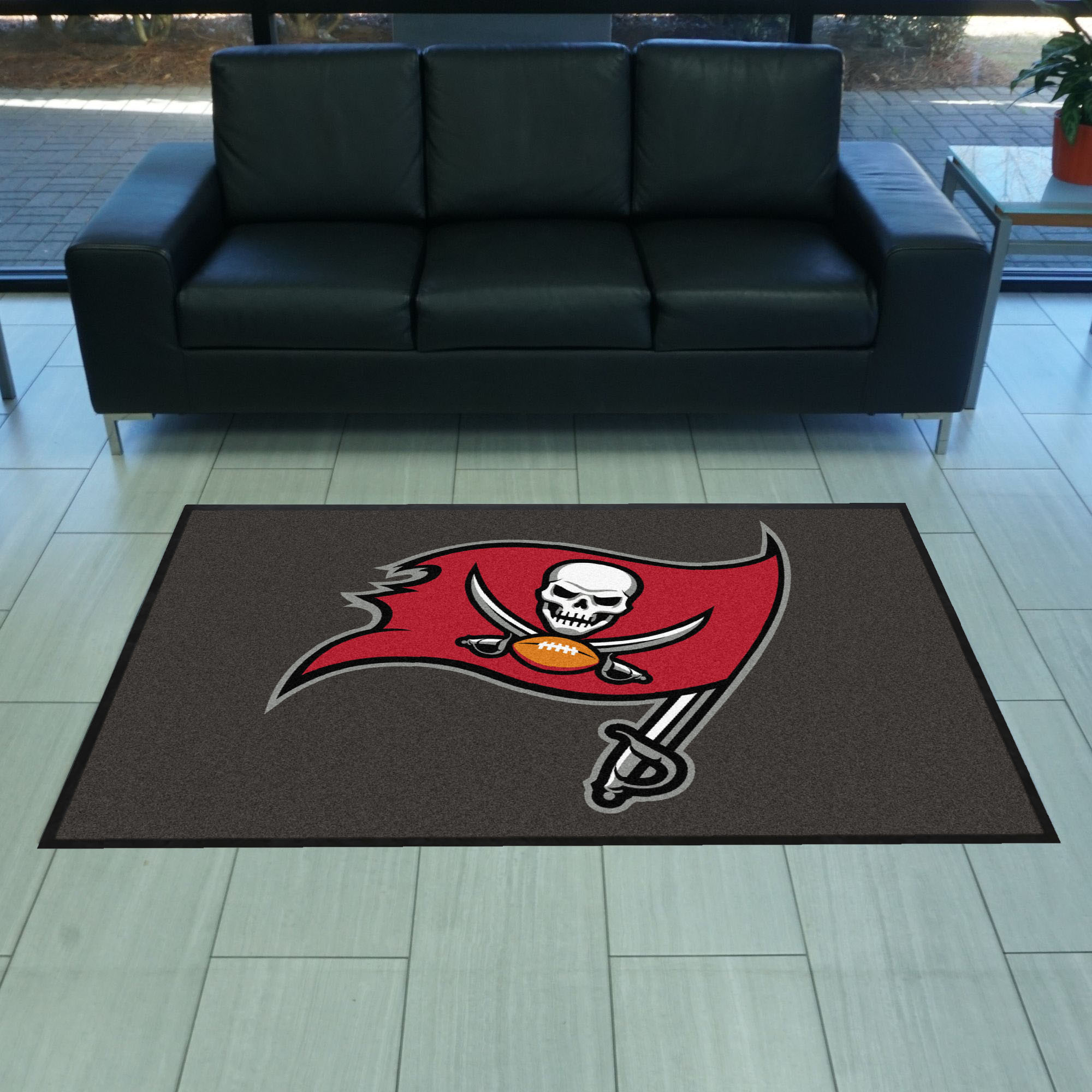 Tampa Bay Buccaneers 4X6 High-Traffic Mat with Durable Rubber Backing - Landscape Orientation