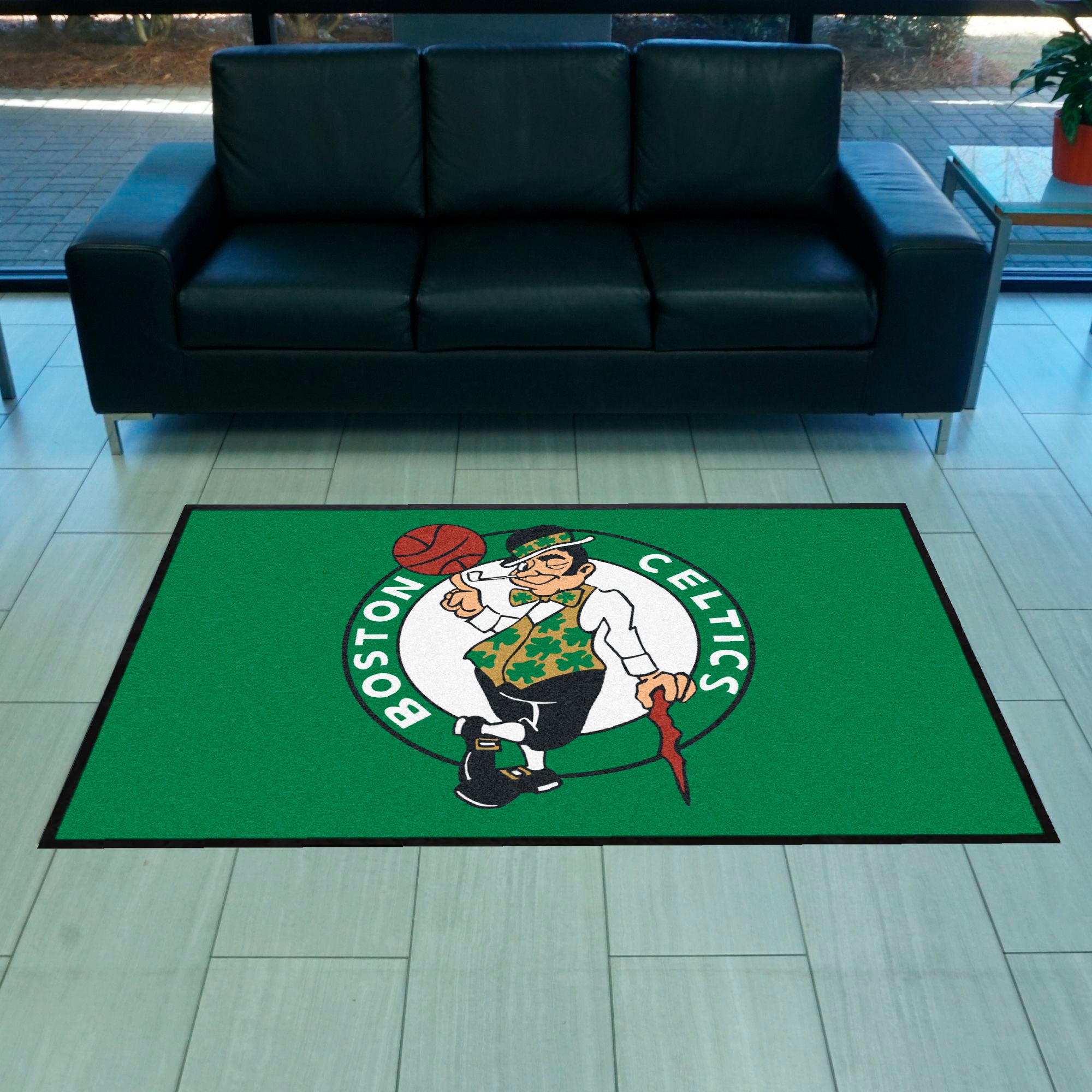 Boston Celtics 4X6 High-Traffic Mat with Durable Rubber Backing - Landscape Orientation - Boston Celtics