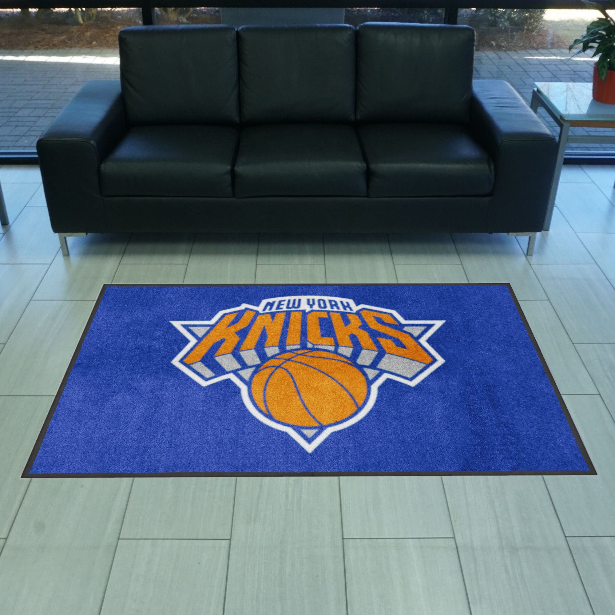 New York Knicks 4X6 High-Traffic Mat with Durable Rubber Backing - Landscape Orientation