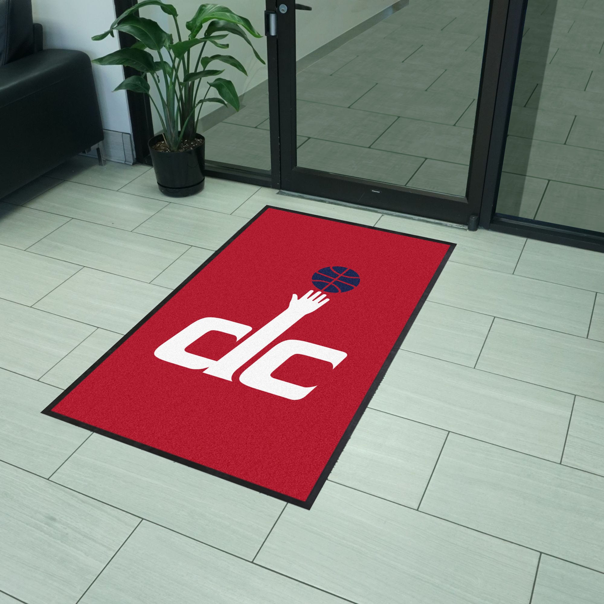 Washington Wizards 3X5 High-Traffic Mat with Durable Rubber Backing - Portrait Orientation