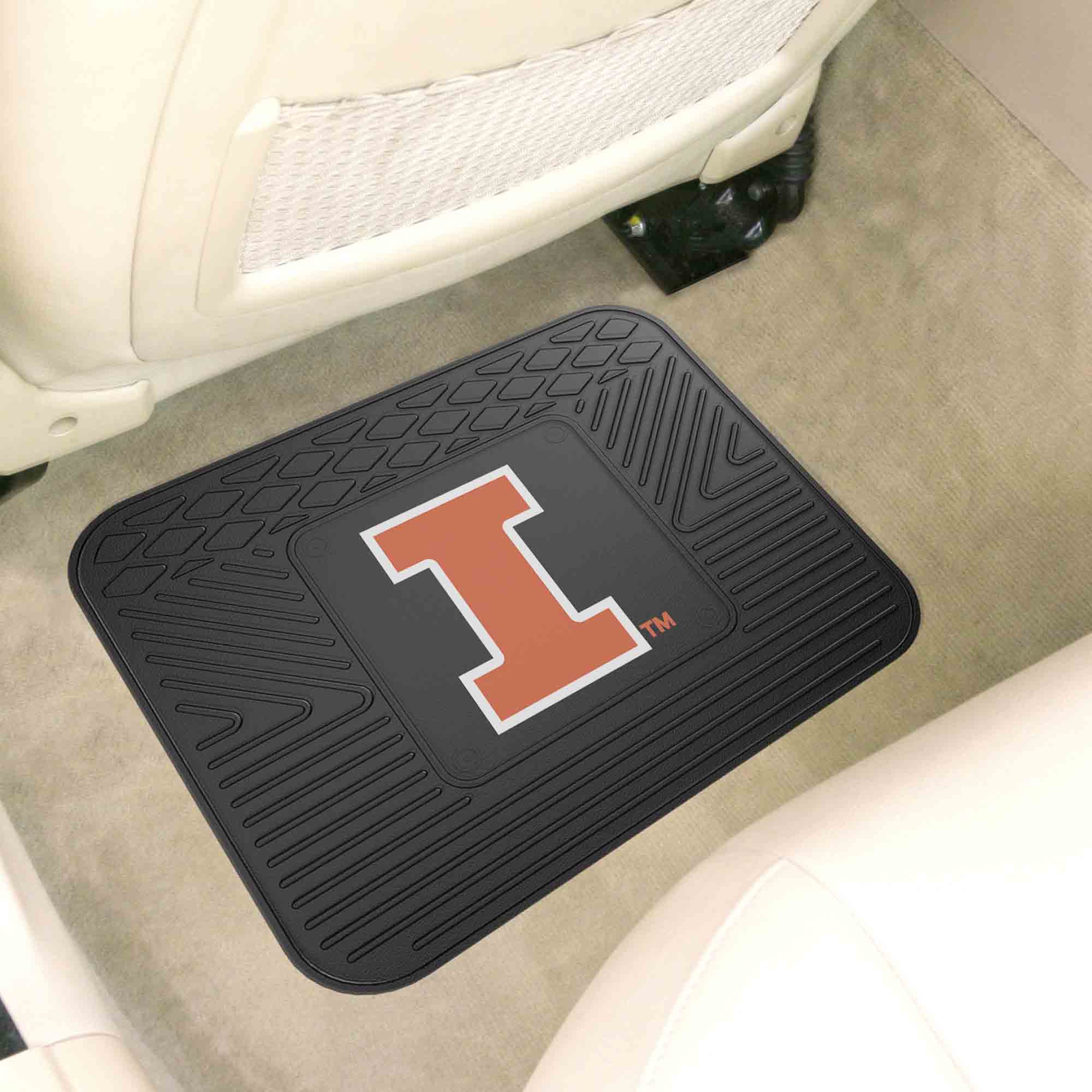 Illinois Illini Back Seat Car Utility Mat - 14in. x 17in.