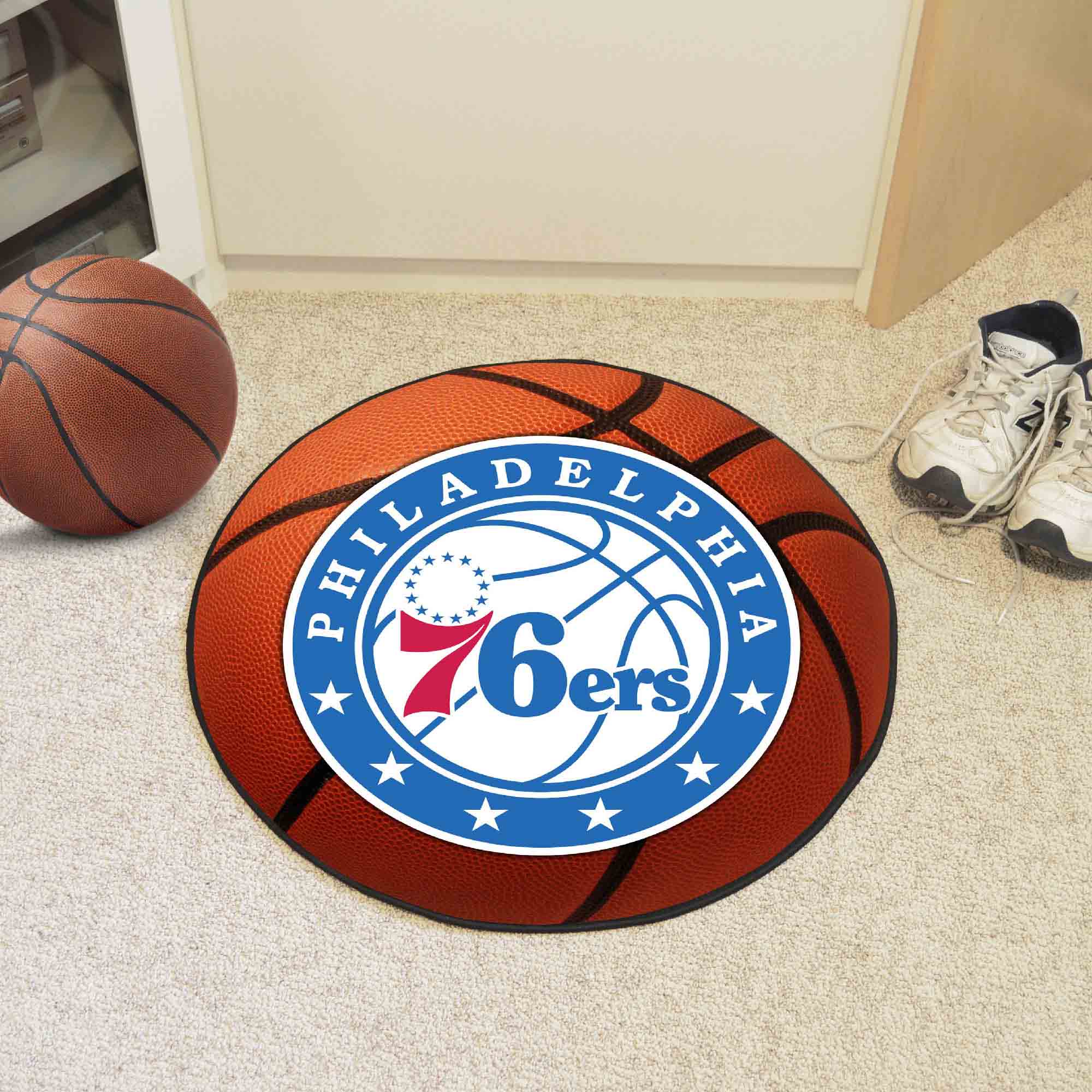 Philadelphia 76ers Basketball Rug - 27in. Diameter