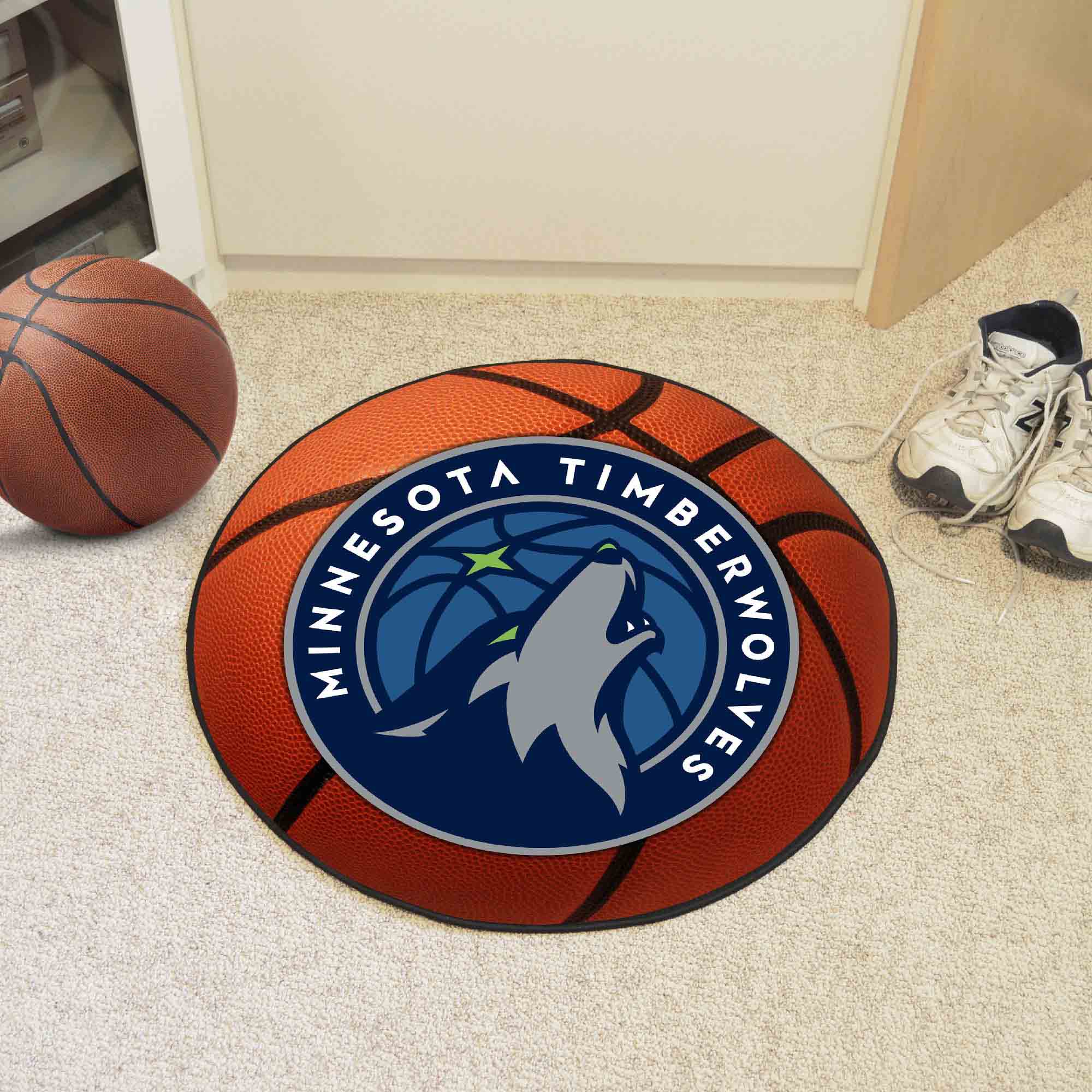 Minnesota Timberwolves Basketball Rug - 27in. Diameter