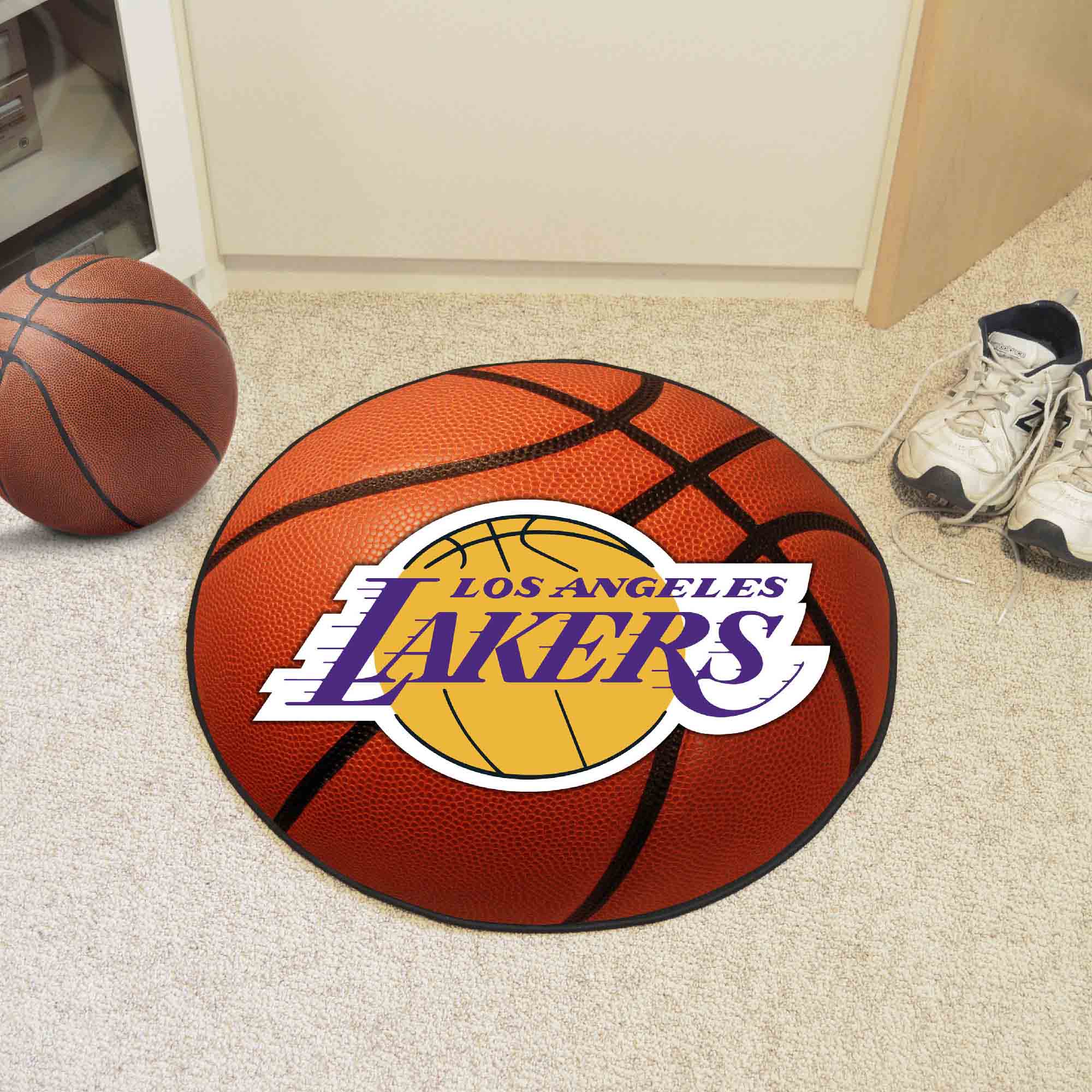 Los Angeles Lakers Basketball Rug - 27in. Diameter