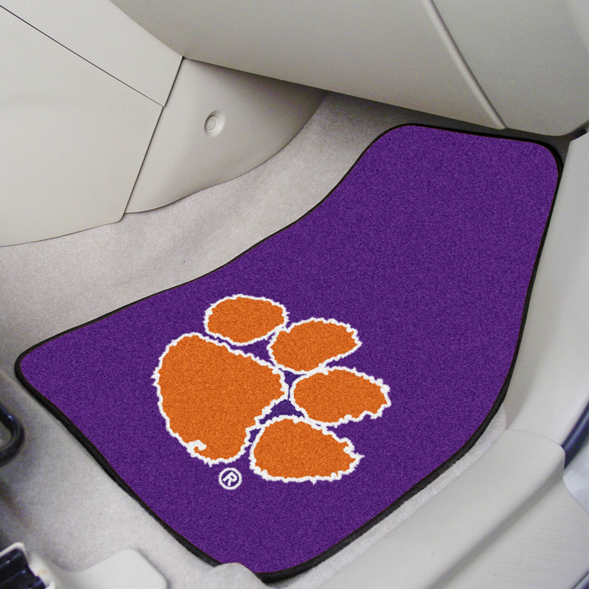 Clemson Tigers Front Carpet Car Mat Set - 2 Pieces, Purple