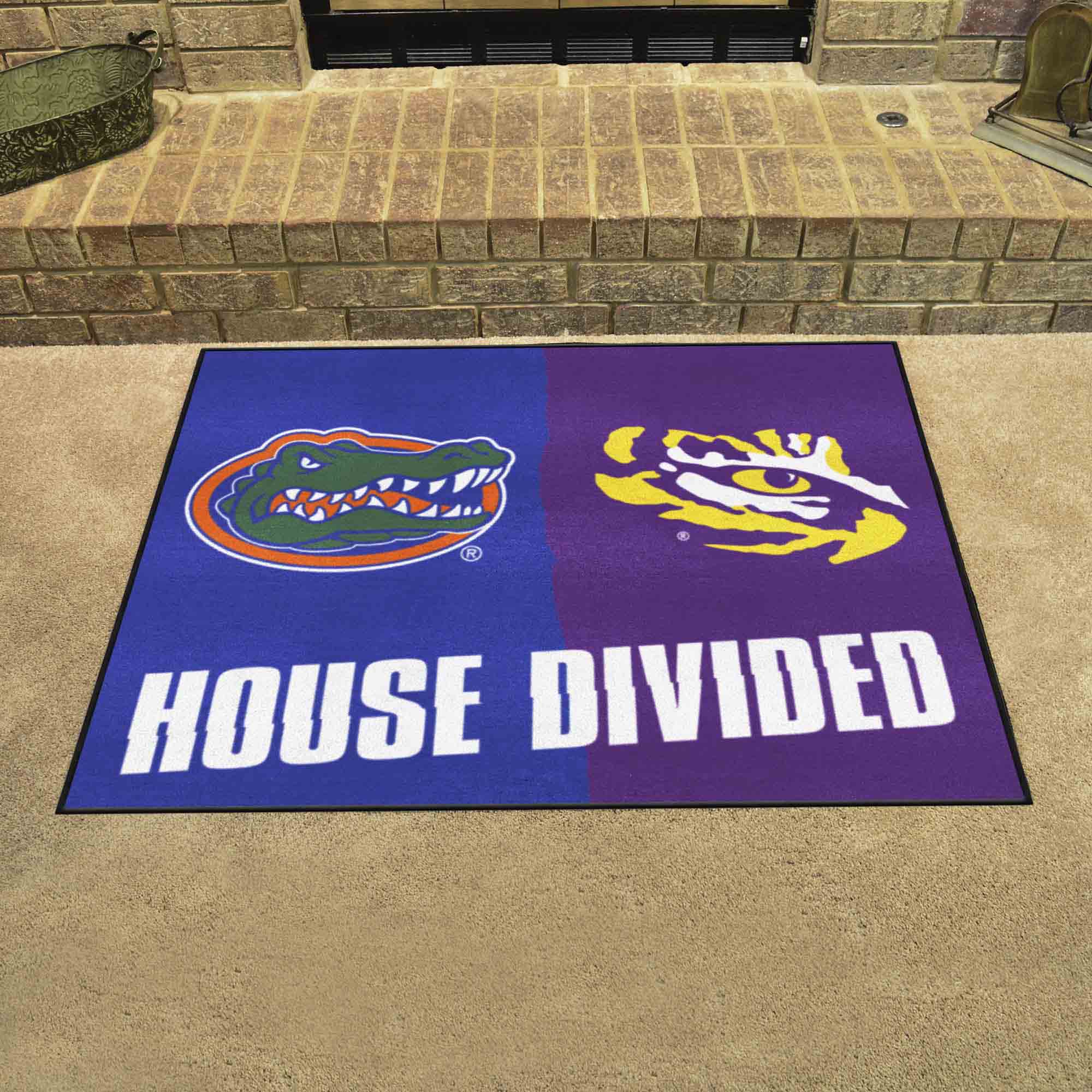 House Divided - Florida / LSU House Divided House Divided Rug - 34 in. x 42.5 in. - House Divided - Florida / LSU