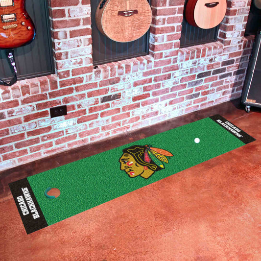 Chicago Blackhawks Putting Green Mat - 1.5ft. x 6ft. - Chicago Blackhawks