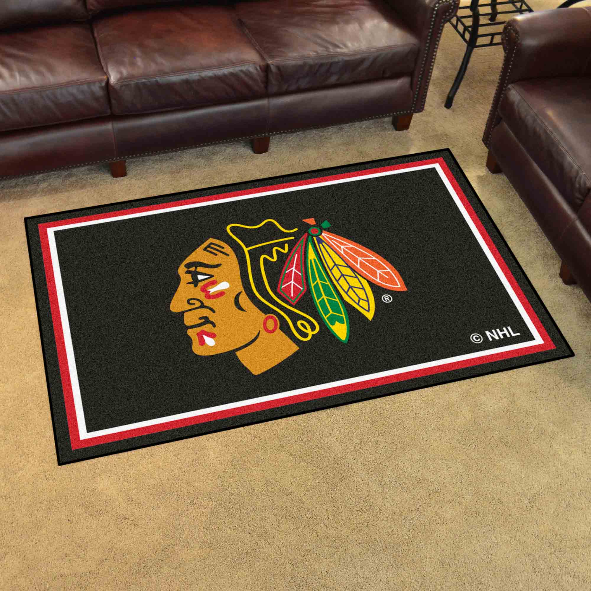 Chicago Blackhawks 4ft. x 6ft. Plush Area Rug - Chicago Blackhawks