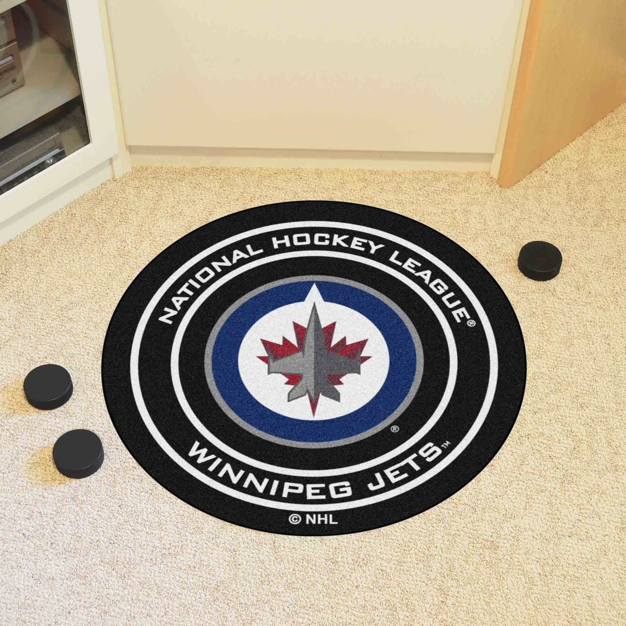 Winnipeg Jets Hockey Puck Rug - 27in. Diameter