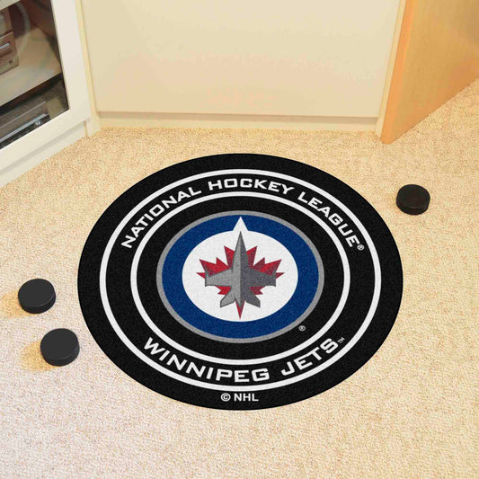 Winnipeg Jets Hockey Puck Rug - 27in. Diameter