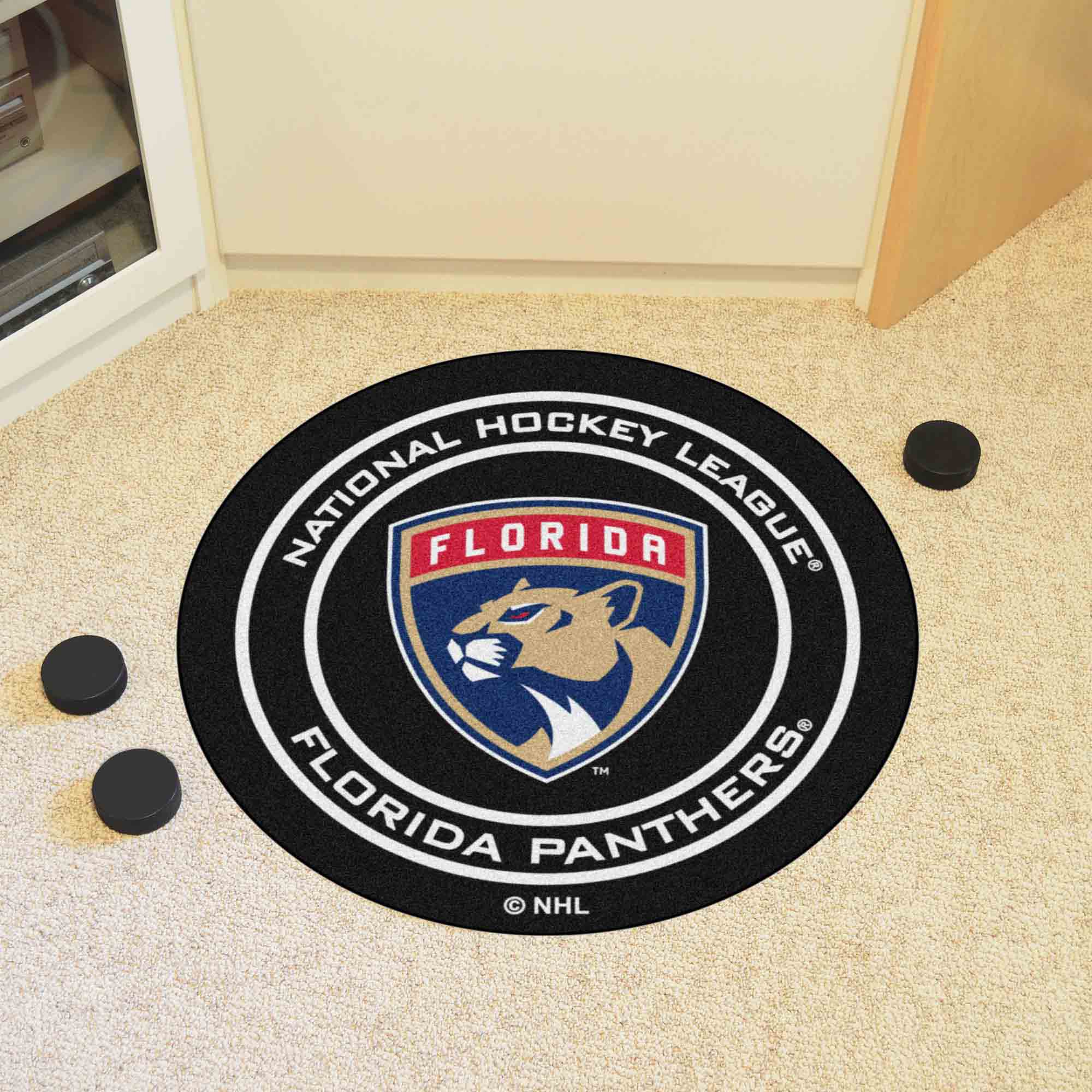 Florida Panthers Hockey Puck Rug - 27in. Diameter