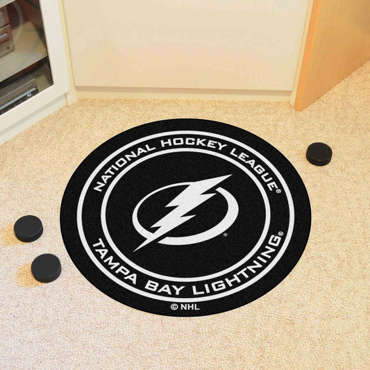 Tampa Bay Lightning Hockey Puck Rug - 27in. Diameter